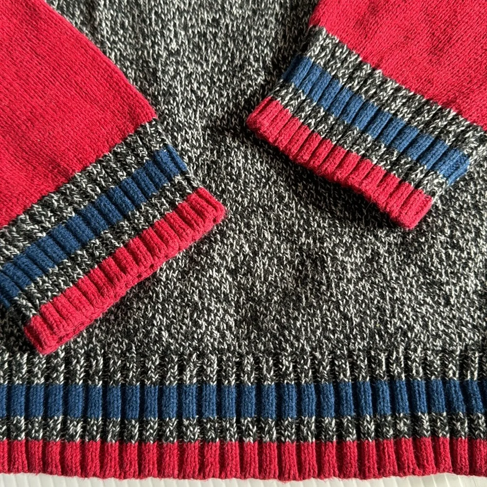 Gymboree Rock on, black, white, red & blue crew neck sweater. Boys size XS